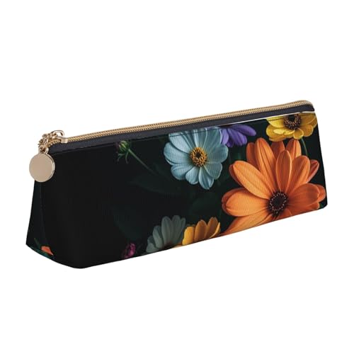 STVYUKL Federmäppchen mit hellen Blumen, stilvolles Federmäppchen mit Reißverschluss, Kosmetiktasche aus Leder für Arbeit, Büro STVYUKL Federmäppchen mit hellen Blumen, stilvolles Federmäppchen mit Reißverschluss, Kosmetiktasche aus Leder für Arbeit, Büro von STVYUKL