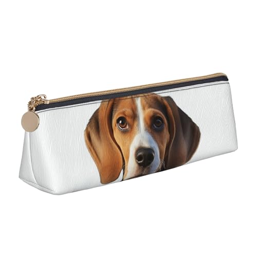 STVYUKL Federmäppchen mit niedlichem Beagle-Motiv, stilvolles Federmäppchen mit Reißverschluss, Kosmetiktasche aus Leder für Arbeit, Büro von STVYUKL