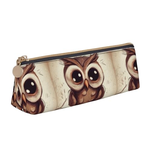 STVYUKL Federmäppchen mit niedlichem Eulen-Design, stilvolles Federmäppchen mit Reißverschluss, Kosmetiktasche aus Leder für Arbeit, Büro von STVYUKL