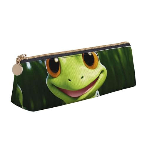 STVYUKL Federmäppchen mit niedlichem Frosch-Design, stilvolles Federmäppchen, schlankes Federmäppchen mit Reißverschluss, Kosmetiktasche aus Leder für Arbeit, Büro STVYUKL Federmäppchen mit niedlichem Frosch-Design, stilvolles Federmäppchen, schlankes Federmäppchen mit Reißverschluss, Kosmetiktasche aus Leder für Arbeit, Büro von STVYUKL