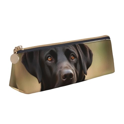 STVYUKL Federmäppchen mit niedlichem Labrador-Motiv, stilvolles Federmäppchen mit Reißverschluss, Kosmetiktasche aus Leder für Arbeit, Büro von STVYUKL