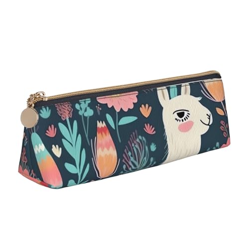 STVYUKL Federmäppchen mit niedlichem Lama-Blumenmuster, stilvolles Federmäppchen mit Reißverschluss, Kosmetiktasche aus Leder für Arbeit, Büro STVYUKL Federmäppchen mit niedlichem Lama-Blumenmuster, stilvolles Federmäppchen mit Reißverschluss, Kosmetiktasche aus Leder für Arbeit, Büro von STVYUKL