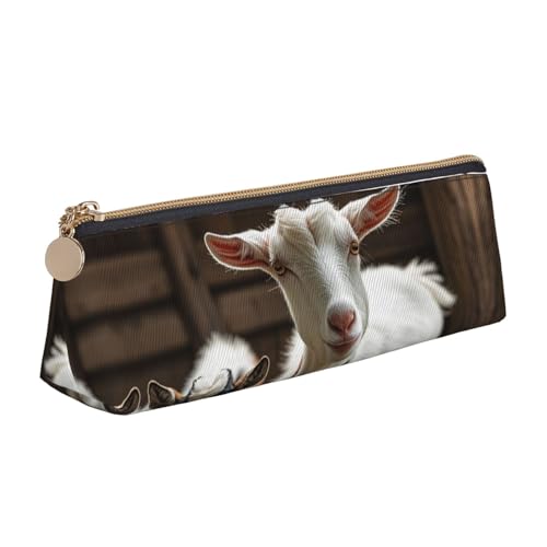 STVYUKL Federmäppchen mit niedlichem Ziegenmotiv, stilvolles Federmäppchen mit Reißverschluss, Kosmetiktasche aus Leder für Arbeit, Büro STVYUKL Federmäppchen mit niedlichem Ziegenmotiv, stilvolles Federmäppchen mit Reißverschluss, Kosmetiktasche aus Leder für Arbeit, Büro von STVYUKL