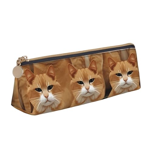 STVYUKL Federmäppchen mit orangefarbenen Katzen, stilvolles Federmäppchen mit Reißverschluss, Kosmetiktasche aus Leder für Arbeit, Büro STVYUKL Federmäppchen mit orangefarbenen Katzen, stilvolles Federmäppchen mit Reißverschluss, Kosmetiktasche aus Leder für Arbeit, Büro von STVYUKL