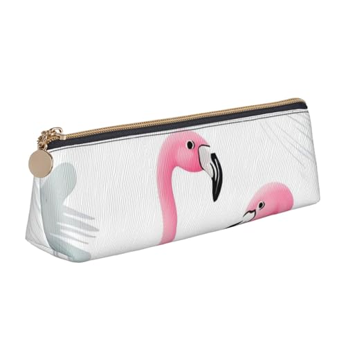 STVYUKL Federmäppchen mit pinkem Flamingo, stilvolles Federmäppchen, schlankes Federmäppchen mit Reißverschluss, Kosmetiktasche aus Leder für Arbeit, Büro von STVYUKL