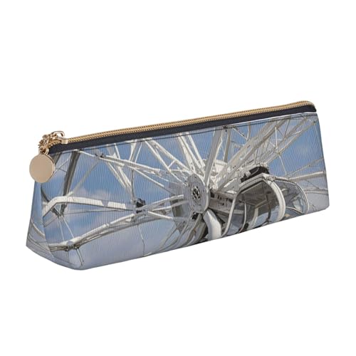 STVYUKL Halloween-Kürbis-Federmäppchen, stilvolles Federmäppchen, schlankes Federmäppchen mit Reißverschluss, Leder-Kosmetik-Make-up-Tasche für Arbeit, Büro, Graues Riesenrad, Einheitsgröße STVYUKL Halloween-Kürbis-Federmäppchen, stilvolles Federmäppchen, schlankes Federmäppchen mit Reißverschluss, Leder-Kosmetik-Make-up-Tasche für Arbeit, Büro, Graues Riesenrad, Einheitsgröße von STVYUKL