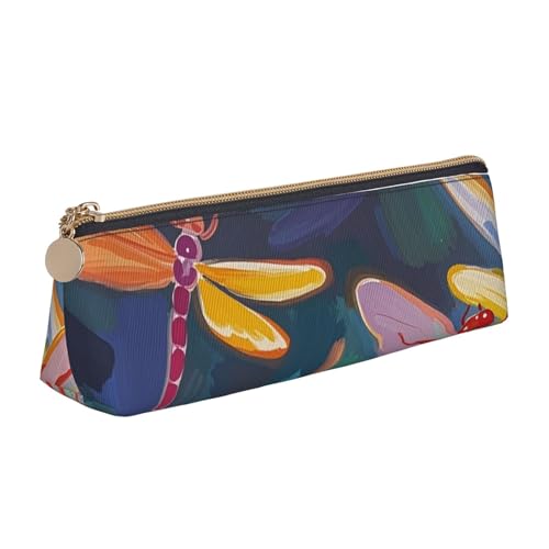 STVYUKL Handbemaltes Libellen-Federmäppchen, stilvolles Federmäppchen, schlankes Federmäppchen mit Reißverschluss, Leder-Kosmetik-Make-up-Tasche für Arbeit, Büro STVYUKL Handbemaltes Libellen-Federmäppchen, stilvolles Federmäppchen, schlankes Federmäppchen mit Reißverschluss, Leder-Kosmetik-Make-up-Tasche für Arbeit, Büro von STVYUKL