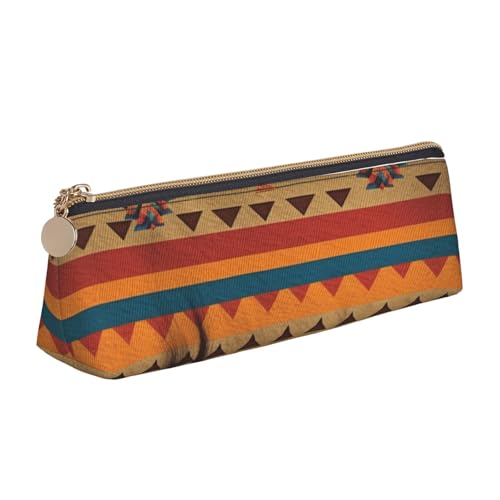 STVYUKL Indianer-Federmäppchen, stilvolles Federmäppchen, schlankes Federmäppchen mit Reißverschluss, Kosmetiktasche aus Leder für Arbeit, Büro von STVYUKL