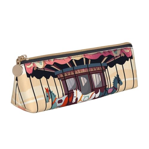 STVYUKL Karussell-Federmäppchen, stilvolles Federmäppchen, schlankes Federmäppchen mit Reißverschluss, Leder-Kosmetik-Make-up-Tasche für Arbeit, Büro STVYUKL Karussell-Federmäppchen, stilvolles Federmäppchen, schlankes Federmäppchen mit Reißverschluss, Leder-Kosmetik-Make-up-Tasche für Arbeit, Büro von STVYUKL