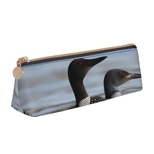 STVYUKL Loon Birds Federmäppchen, stilvolles Federmäppchen, schlankes Federmäppchen mit Reißverschluss, Kosmetiktasche aus Leder für Arbeit, Büro von STVYUKL