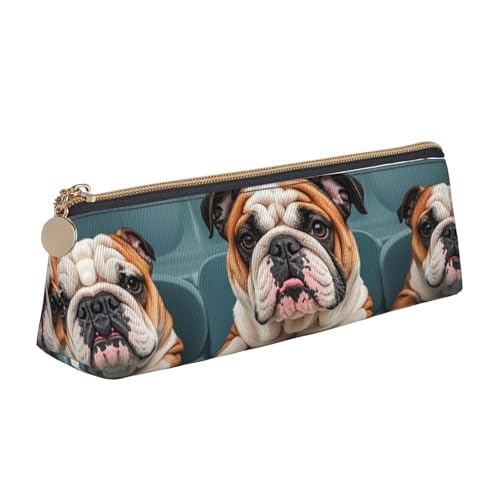 STVYUKL Lustiges Federmäppchen mit englischer Bulldogge, stilvolles Federmäppchen mit Reißverschluss, Kosmetiktasche aus Leder für Arbeit, Büro STVYUKL Lustiges Federmäppchen mit englischer Bulldogge, stilvolles Federmäppchen mit Reißverschluss, Kosmetiktasche aus Leder für Arbeit, Büro von STVYUKL