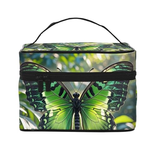 STVYUKL Make-up-Tasche für Damen, Libellen-Modus, wasserdicht, tragbar, Reise-Kosmetiktasche, großes Fassungsvermögen, Kulturbeutel, Tragegriff oben, Reißverschluss, Make-up-Organizer von STVYUKL