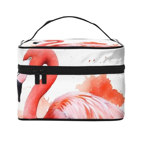 STVYUKL Make-up-Tasche für Damen, wasserdicht, tragbar, Reise-Kosmetiktasche, großes Fassungsvermögen, Griff oben, Reißverschluss, Make-up-Organizer von STVYUKL