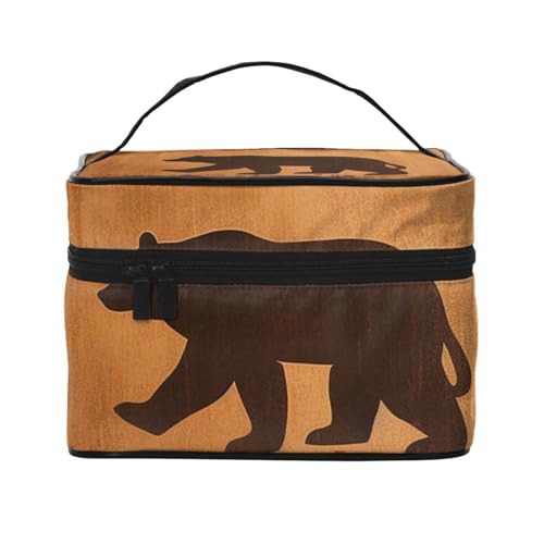 STVYUKL Make-up-Tasche für Damen, wasserdicht, tragbar, Reise-Kosmetiktasche, großes Fassungsvermögen, Kulturbeutel, Tragegriff oben, Reißverschluss, Make-up-Organizer von STVYUKL