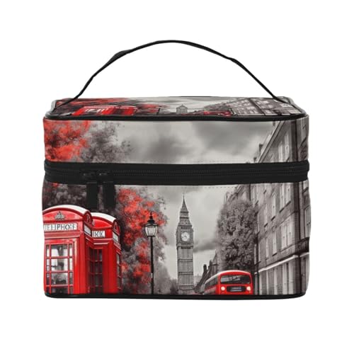 STVYUKL Make-up-Tasche für Damen, wasserdicht, tragbar, Reise-Kosmetiktasche, großes Fassungsvermögen, Kulturbeutel mit Tragegriff oben, Reißverschluss, Make-up-Organizer von STVYUKL