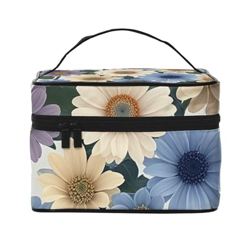 STVYUKL Make-up-Tasche für Damen, wasserdicht, tragbar, Reise-Kosmetiktasche, großes Fassungsvermögen, Tragegriff oben, Reißverschluss, Make-up-Organizer von STVYUKL