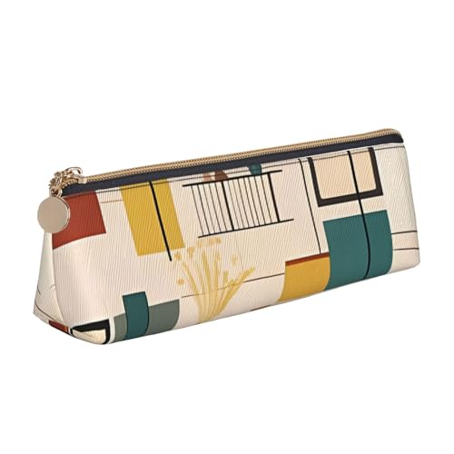 STVYUKL Modernes Federmäppchen aus der Mitte des Jahrhunderts, stilvolles Federmäppchen mit Reißverschluss, Kosmetiktasche aus Leder für Arbeit, Büro STVYUKL Modernes Federmäppchen aus der Mitte des Jahrhunderts, stilvolles Federmäppchen mit Reißverschluss, Kosmetiktasche aus Leder für Arbeit, Büro von STVYUKL