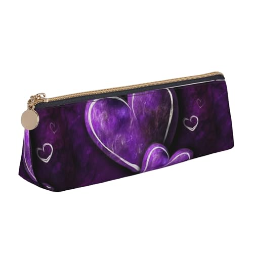 STVYUKL Niedliches Schnauzer-Federmäppchen, stilvolles Federmäppchen, schlankes Federmäppchen mit Reißverschluss, Kosmetiktasche aus Leder für Arbeit, Büro, Lila Herzen, Einheitsgröße STVYUKL Niedliches Schnauzer-Federmäppchen, stilvolles Federmäppchen, schlankes Federmäppchen mit Reißverschluss, Kosmetiktasche aus Leder für Arbeit, Büro, Lila Herzen, Einheitsgröße von STVYUKL