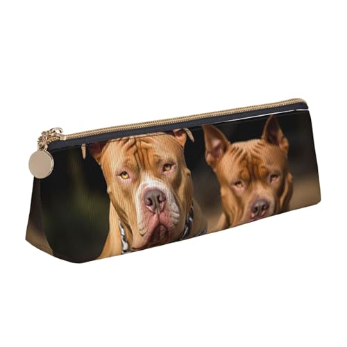 STVYUKL Pitbull Federmäppchen mit Hundemotiv, stilvolles Federmäppchen, schlankes Federmäppchen mit Reißverschluss, Kosmetiktasche aus Leder für Arbeit, Büro von STVYUKL