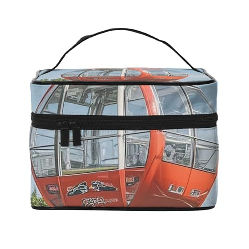 STVYUKL Riesenrad-Make-up-Tasche für Damen, wasserdicht, tragbar, Reise-Kosmetiktasche, großes Fassungsvermögen, Kulturbeutel, Tragegriff oben, Reißverschluss, Make-up-Organizer von STVYUKL