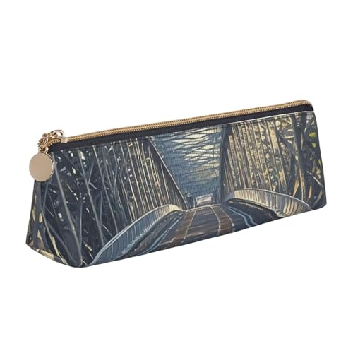 STVYUKL Road Bridge Federmäppchen, stilvolles Federmäppchen, schlankes Federmäppchen mit Reißverschluss, Kosmetiktasche aus Leder für Arbeit, Büro STVYUKL Road Bridge Federmäppchen, stilvolles Federmäppchen, schlankes Federmäppchen mit Reißverschluss, Kosmetiktasche aus Leder für Arbeit, Büro von STVYUKL