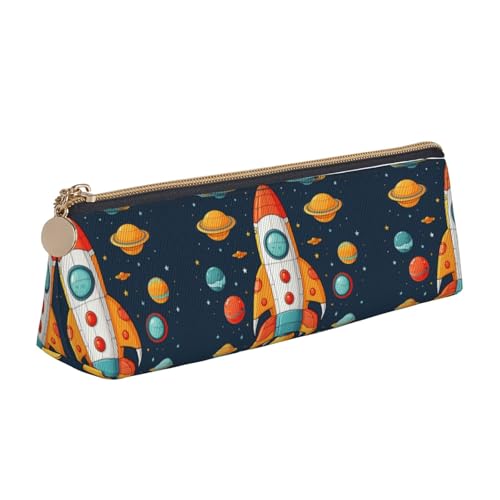 STVYUKL Rocket Clipart Federmäppchen, Motiv: Weltraumschiff, stilvolles Federmäppchen, schlankes Federmäppchen mit Reißverschluss, Kosmetiktasche aus Leder für Arbeit, Büro STVYUKL Rocket Clipart Federmäppchen, Motiv: Weltraumschiff, stilvolles Federmäppchen, schlankes Federmäppchen mit Reißverschluss, Kosmetiktasche aus Leder für Arbeit, Büro von STVYUKL