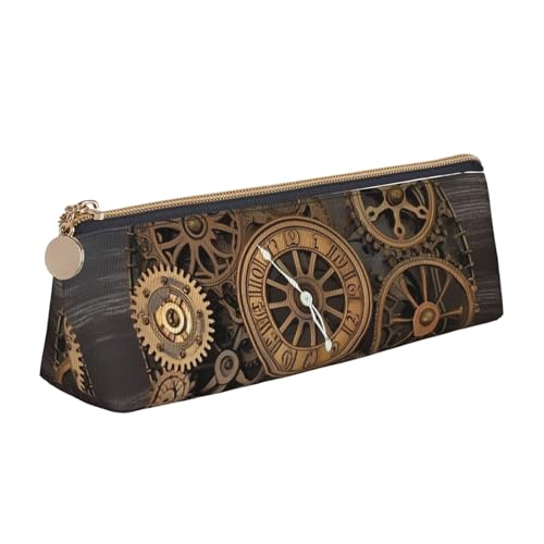 STVYUKL Steampunk Gear Clock Federmäppchen, stilvolles Federmäppchen, schlankes Federmäppchen mit Reißverschluss, Leder-Kosmetik-Make-up-Tasche für Arbeit und Büro STVYUKL Steampunk Gear Clock Federmäppchen, stilvolles Federmäppchen, schlankes Federmäppchen mit Reißverschluss, Leder-Kosmetik-Make-up-Tasche für Arbeit und Büro von STVYUKL