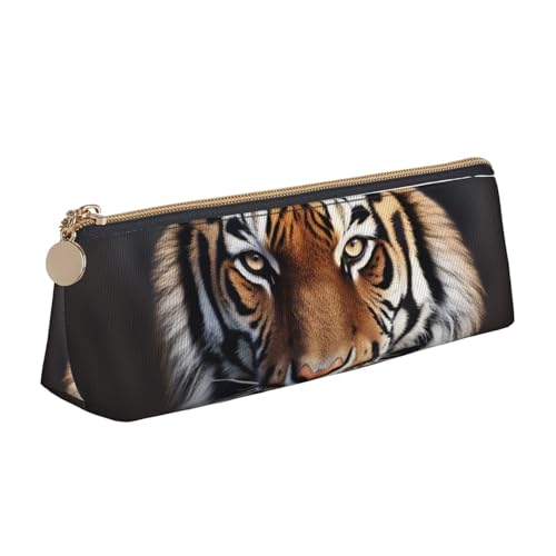 STVYUKL Tiger-Federmäppchen, stilvolles Federmäppchen, schlankes Federmäppchen mit Reißverschluss, Kosmetiktasche aus Leder für Arbeit, Büro von STVYUKL