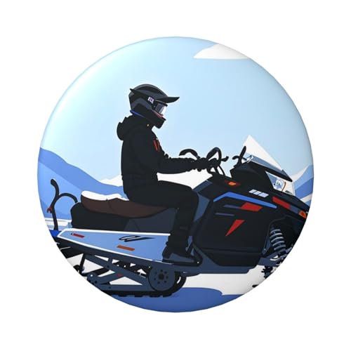 Schneemobil Knopfnadeln, 6,1 cm, rund, Metall, personalisierbar, Bild, Foto, Anstecknadel-Set für Bastelbedarf, Weihnachten, DIY-Projekte, 1 Stück von STVYUKL