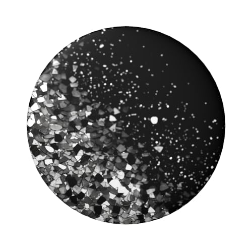 Schwarz-weiße Glitzer-Anstecknadeln, 6,1 cm, rund, Metall, personalisiertes Bild, Foto, Anstecknadel-Set für Bastelbedarf, Weihnachten, DIY-Projekte, Einheitsgröße, Kein Edelstein von STVYUKL