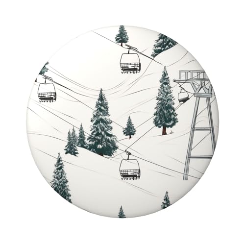 Skilift mit Tannenbaumknopfnadeln, 6,1 cm, rund, Metall, personalisiertes Bild, Foto, Anstecknadel-Set für Bastelbedarf, Weihnachten, DIY-Projekte, 1 Stück von STVYUKL