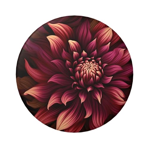 Weinrote künstlerische Blumenknopfnadeln, 6,1 cm, rund, Metall, personalisiertes Bild, Foto, Anstecknadel-Set für Bastelbedarf, Weihnachten, DIY, Party-Projekte von STVYUKL