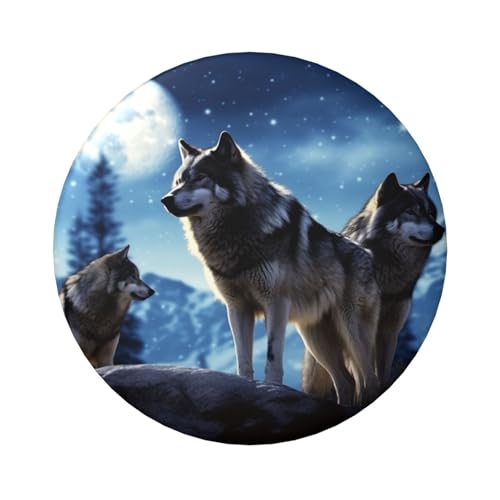 Wolfs-Knopfnadeln, 6,1 cm, rund, Metall, personalisierbar, Bild, Foto, Anstecknadel-Set für Bastelbedarf, Weihnachten, DIY-Projekte, 1 Stück von STVYUKL