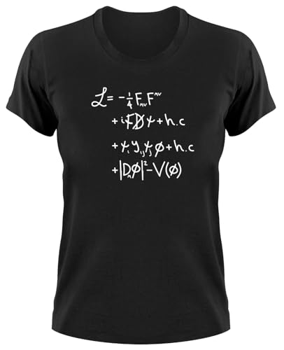 STYLETEX23 Standardmodell der Teilchenphysik Formel Science Physik T-Shirt, L, Damen Schwarz von STYLETEX23