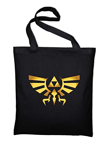 STYLETEX23 Triforce Logo Symbol Jutebeutel Baumwolltasche, schwarz von STYLETEX23