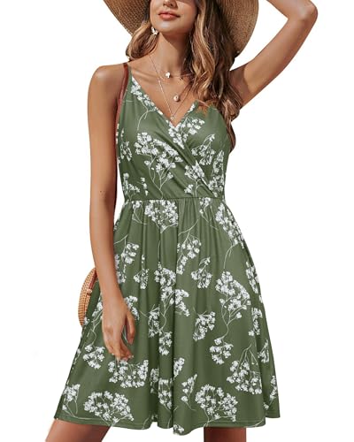 STYLEWORD Damen Ärmellos Blumen Sommerkleid Swing Kleid Verstellbaren Spagettiträgern Trägerkleid Strandkleid mit Taschen STYLEWORD Damen Ärmellos Blumen Sommerkleid Swing Kleid Verstellbaren Spagettiträgern Trägerkleid Strandkleid mit Taschen von STYLEWORD