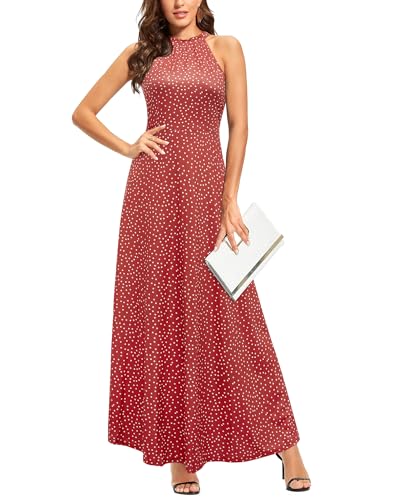 STYLEWORD Sommerkleid Damen Lang Kleid Elegant Maxikleid Sommer Ärmellos Hochzeitskleid für Hochzeit(Floral33,S) von STYLEWORD