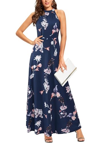 STYLEWORD Sommerkleid Damen Lang Kleid Elegant Maxikleid Sommer Ärmellos Hochzeitskleid für Hochzeit (Floral Z42, M) von STYLEWORD