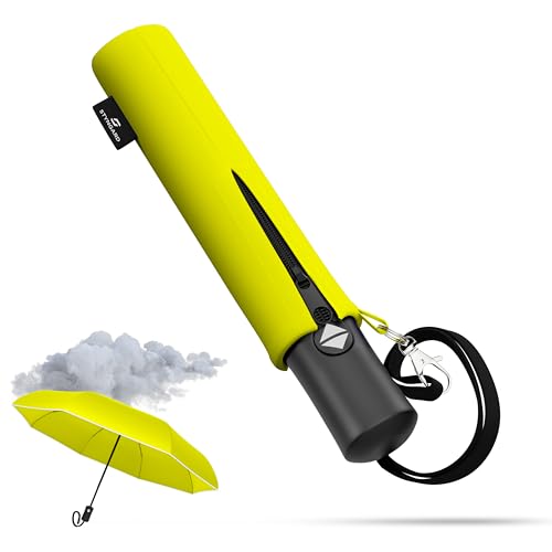 STYNGARD Regenschirm Kinder mit Sicherheitsreflektoren - Regenschirm Kinder Schulranzen Modell ROTTERDAM (gelb) von STYNGARD