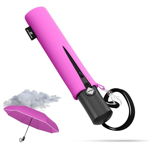 STYNGARD Regenschirm Kinder mit Sicherheitsreflektoren - Regenschirm Kinder Schulranzen Modell ROTTERDAM (pink) von STYNGARD