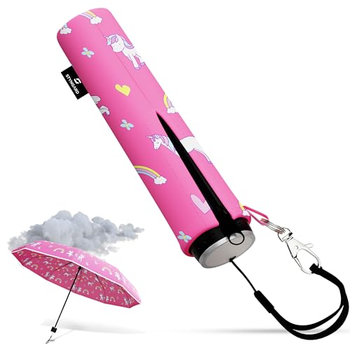 STYNGARD Regenschirm Kinder mit Sicherheitsreflektoren und Reflektorband - Kinder Regenschirm Mädchen & Junge - Kinderschirm - Regenschirm Kinder Schulranzen Modell STOCKHOLM (Einhörner) von STYNGARD