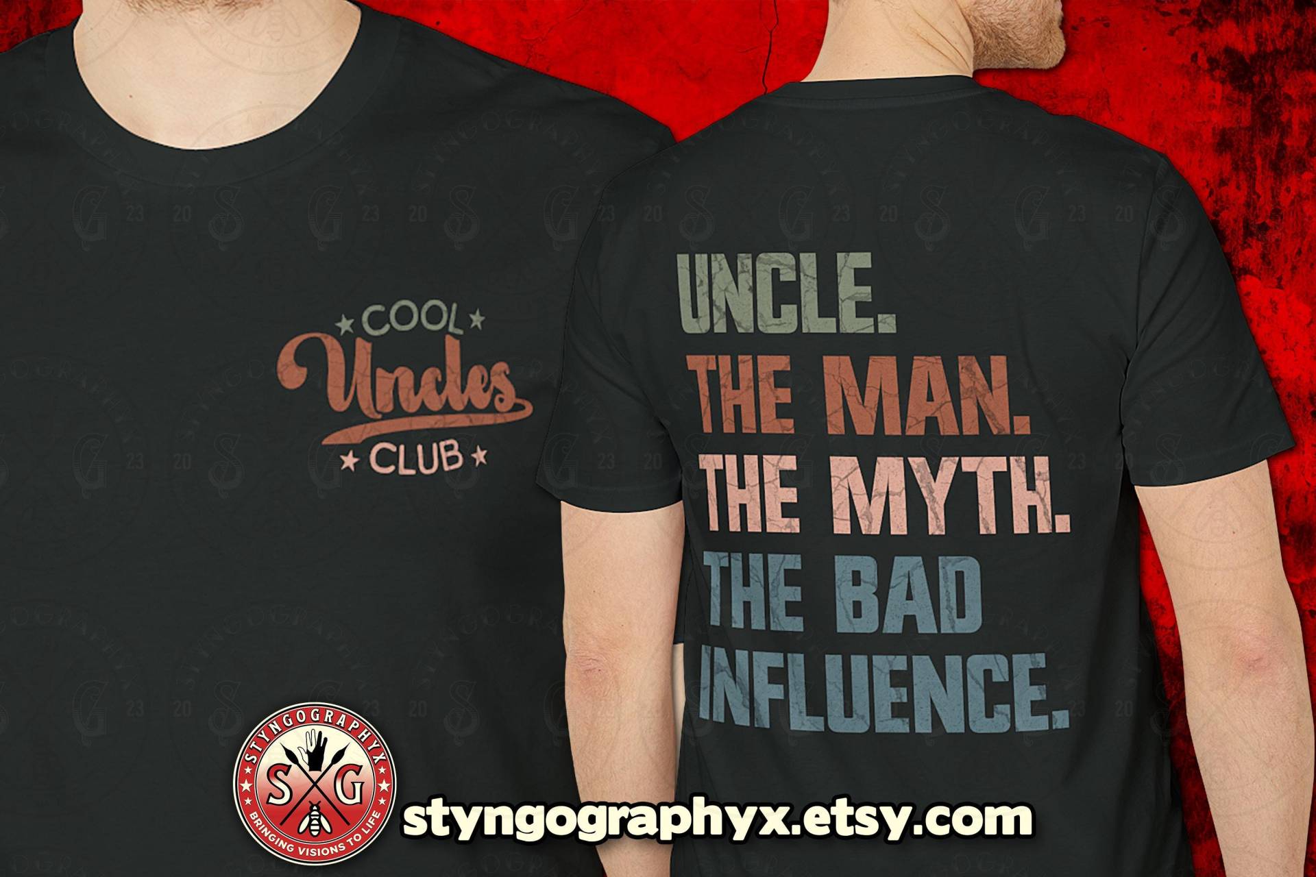 Cool Uncles Club - Funcle T-Shirt The Man Myth Bad Influence Christmas Present, Great Uncle Gift For Birthday Or Father's Day Cool Uncles Club - Funcle T-Shirt The Man Myth Bad Influence Christmas Present, Great Uncle Gift For Birthday Or Father's Day von STYNGoGRAPHYX