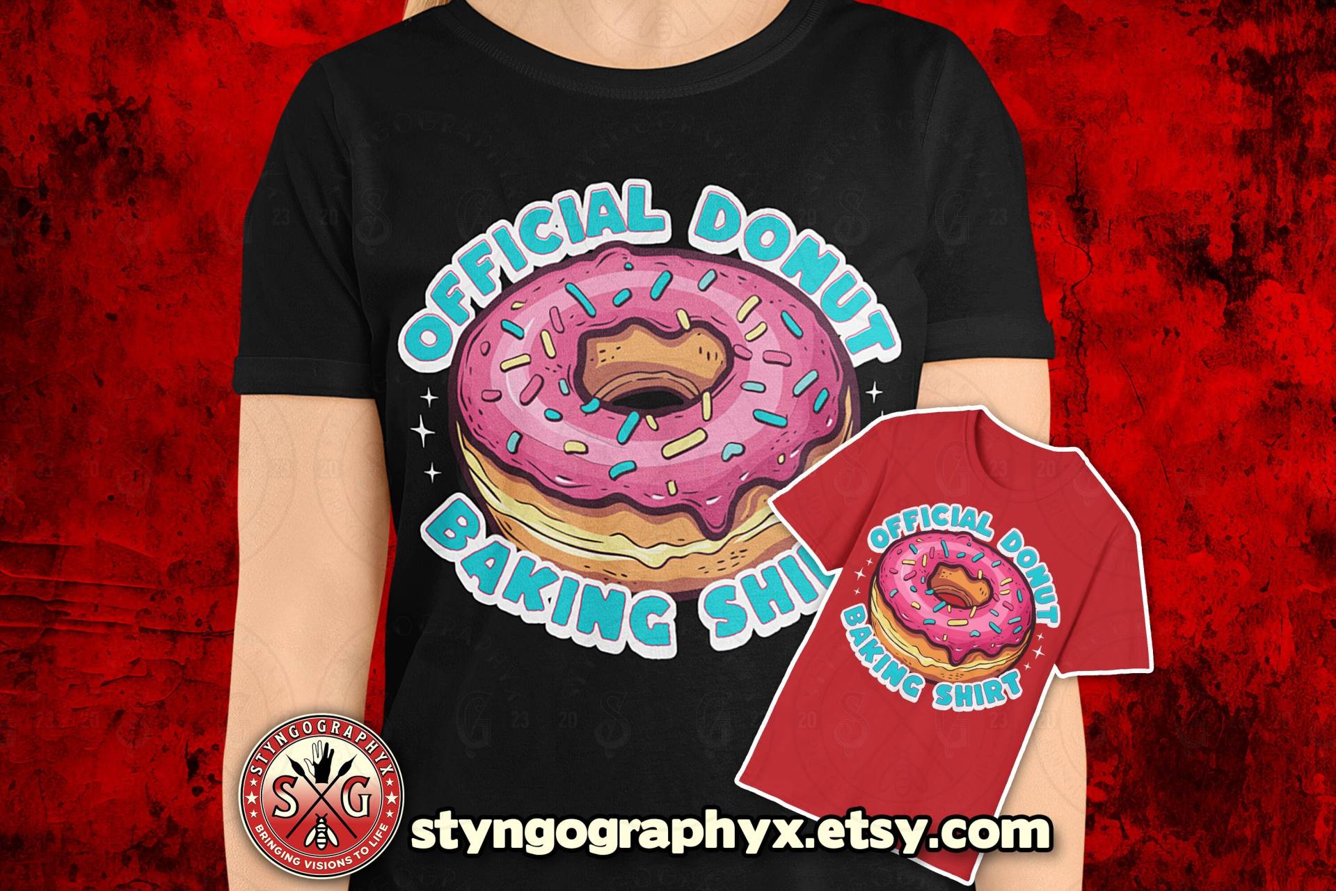 Donut T-Shirt, Bakery Shirt, Foodie Gift For Baking Lover, Mothers Day Present Donut T-Shirt, Bakery Shirt, Foodie Gift For Baking Lover, Mothers Day Present von STYNGoGRAPHYX