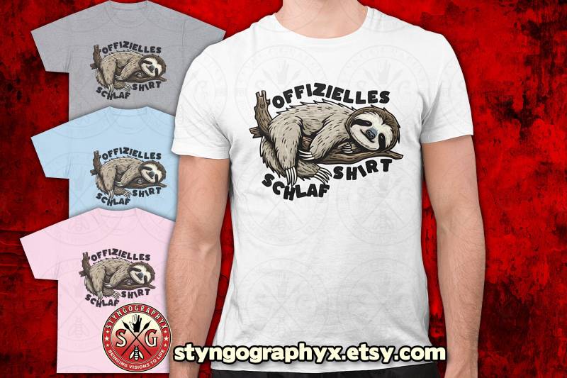 Faultier Geschenk, T-Shirt, Schlafshirt, Lustiger Spruch, Nachthemd, Lustige Geschenkidee, Geschenk Für Morgenmuffel von STYNGoGRAPHYX