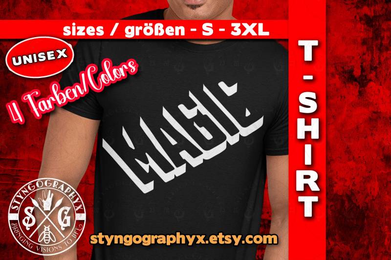 Magic T-Shirt Gift For Magician & Magic Friends, Isometric Text Shirt von STYNGoGRAPHYX