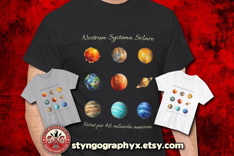 Sonnensystem | Solar System Grid Outer Space Apparel Gift For Astronomy Fans von STYNGoGRAPHYX