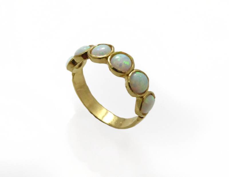 Goldring. Weißer Opal-Goldring. Opalring. Goldschmuck. Zierlicher Ring Aus Gold. | Gfr9531-256 Goldring. Weißer Opal-Goldring. Opalring. Goldschmuck. Zierlicher Ring Aus Gold. | Gfr9531-256 von STarLighTstudiO3