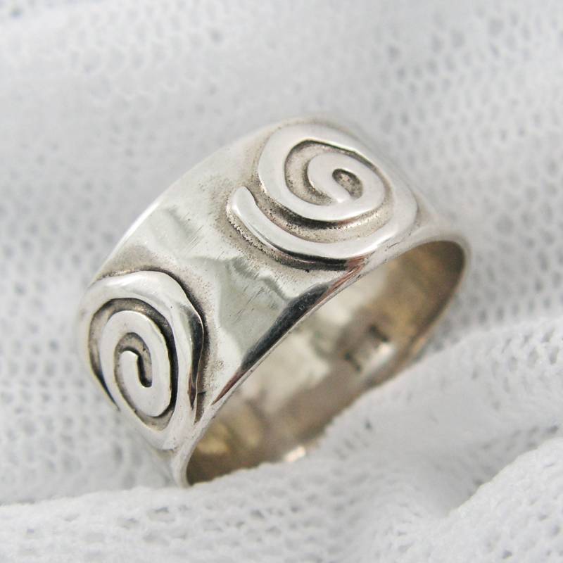 Ring Aus Reinem Silber 925. Spiral Ring. Breiter Silberring. Silbernes Band. Stammes-Silberring | Sr-9591. Geburtstagsgeschenk, Geschenkideen, Jeden von STarLighTstudiO3