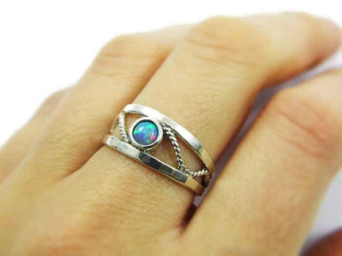 Seilring Aus Sterlingsilber. Opalring. Silberner Silber. Opak-Seilring. Geschenkideen Zum Geburtstag. Opalschmuck | Sr-9574-485 Seilring Aus Sterlingsilber. Opalring. Silberner Silber. Opak-Seilring. Geschenkideen Zum Geburtstag. Opalschmuck | Sr-9574-485 von STarLighTstudiO3