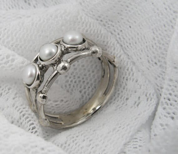 Silberner Perlenring. Perlenring Aus Sterlingsilber. Ring Oxidieren. Perlenschmuck. | Sr-9956-1485. Geburtstagsgeschenkideen, Geschenk Für Sie Silberner Perlenring. Perlenring Aus Sterlingsilber. Ring Oxidieren. Perlenschmuck. | Sr-9956-1485. Geburtstagsgeschenkideen, Geschenk Für Sie von STarLighTstudiO3